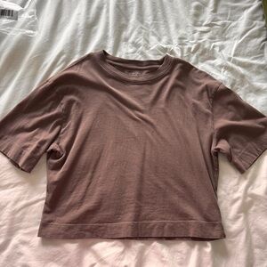 Abercrombie & Fitch Brown Crop Boxy T-Shirt